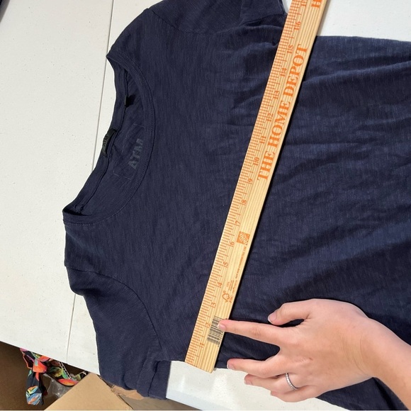 ATM Slub Jersey Long Sleeve Burnout Tee Midnight Blue Small R - Picture 7 of 7